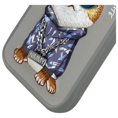 4. Nimmy Glasses Cool Cat Case for iPhone 16 Pro - Gray