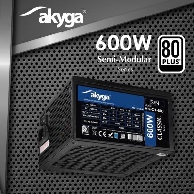 7. Akyga AK-C1-600 Power Supply Module 600W 24-pin ATX ATX Black