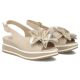 4. Women's leather wedge sandals beige Filippo DS7045/26