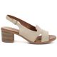 2. Beige Sergio Leone SK578-S women's leather block sandals