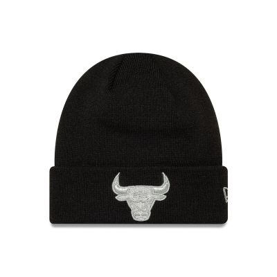 New Era NBA Chicago Bulls Metallic Black Cuff Knit Beanie - 60691272
