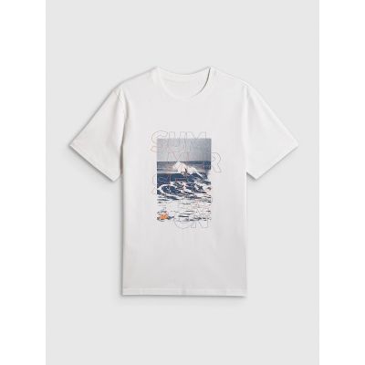 5. Men's regular printed T-shirt 4F 4FWSS26TTSHM2783-10S