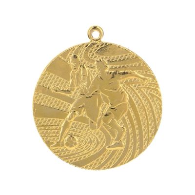 10. Gold medal - football - steel medal