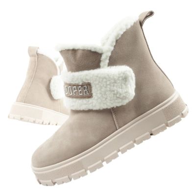 Lee Cooper women's boots winter boots fashionable sheepskin insulated leather beige