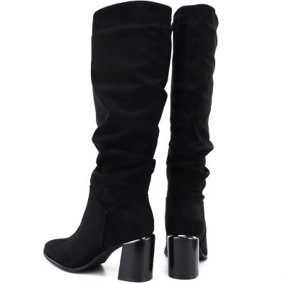 5. Black women’s block-heel boots Jezzi MR2623-7
