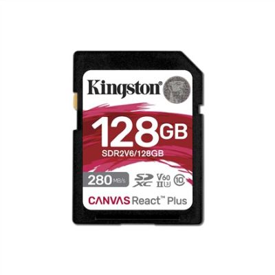 12. KINGSTON microSDXC Canvas 128GB React Plus UHS-II 280R/100W U3 V60 for Full HD/4K