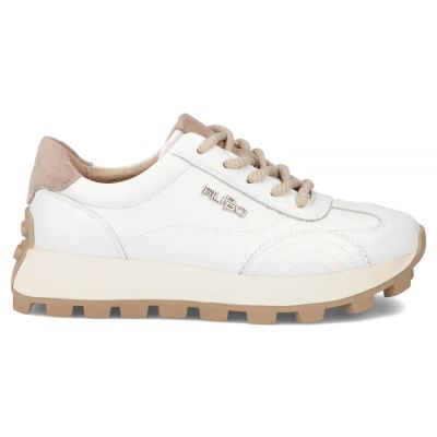 16. Leather platform sneakers, white, Filippo DP7498