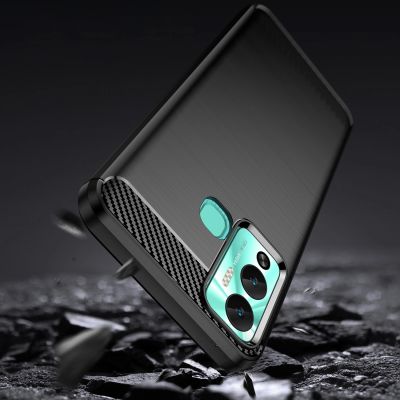 3. Carbon Case case for Infinix Hot 12 Play NFC / Hot 12 Play flexible silicone carbon cover black