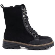 Women's suede ankle boots, black, M.Daszyński SA259-4