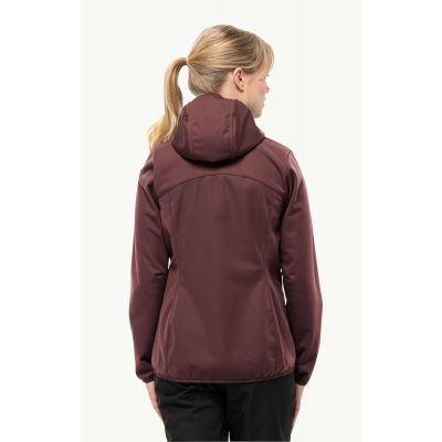 3. Jack Wolfskin Windhain Hoody W women's softshell jacket with hood, red (1307481_2866)