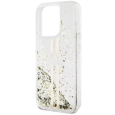 6. Guess Liquid Glitter Gold Stripes case for iPhone 15 Pro Max - transparent