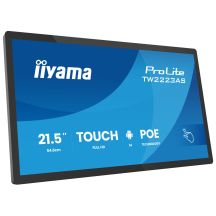 iiyama TW2223AS-B3P signage display Interactive flat panel 54.6 cm (21.5") Wi-Fi 450 cd/m2 Full HD Black Touchscreen Embedded processor Android 24/7