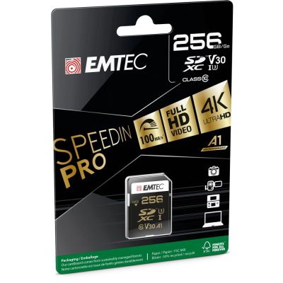 2. Emtec ECMSD256GXC10SP 256GB SDXC UHS-I Class 10 Flash Memory