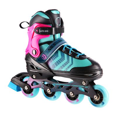 NH18192A 4in1 BLACK-PURPLE SIZE M(34-38) ROLLER SKATES WITH HOCKEY SLEEVE NILS EXTREME