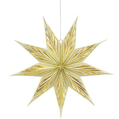 2. DECORATIVE HANGING PAPER STAR FSC 18x60CM WHITE 9 ARMS MICA