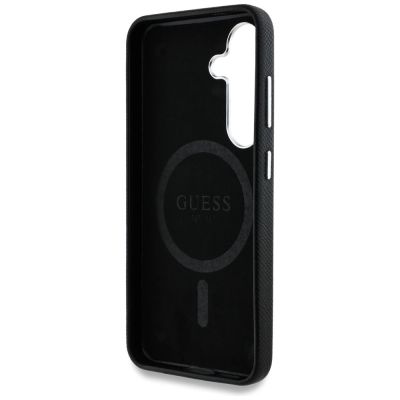 7. Guess Grained Triangle Logo MagSafe case for Samsung Galaxy S25 - black