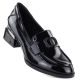 2. Women's patent leather shoes with a decorative heel, black Vinceza 58638
