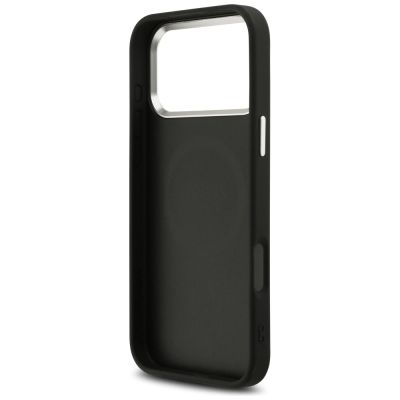 7. Guess Glitter Triangle Logo MagSafe Case for iPhone 17 Pro Max / 18 Pro Max - Black