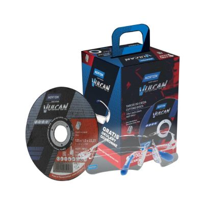 NORTON VULCAN 125x1.0 metal cutting discs 100 pcs + FREE safety glasses!