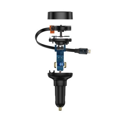 4. Baseus Enjoyment Pro 55W USB-A Car Charger with Retractable Lightning Cable - Black