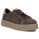 Women's leather platform sneakers, brown, Filippo DP6119