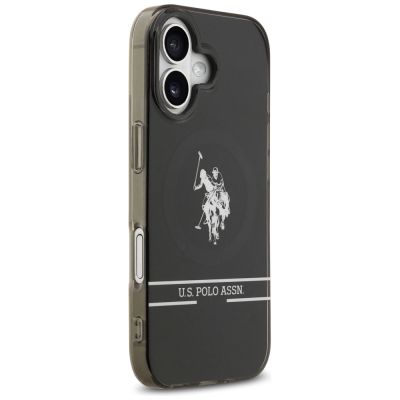4. US Polo DH and Bottom Stripe Logo MagSafe iPhone 17 Case - Black