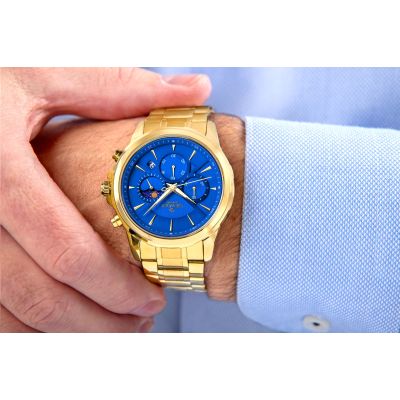 4. Men's Watch Giewont Chronograph Sapphire Gold Blue GW9460-B5