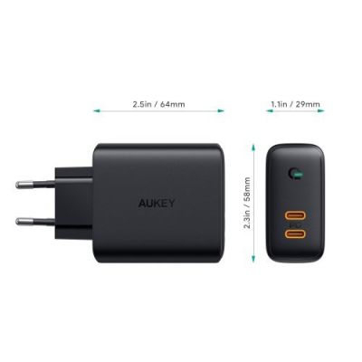 5. AUKEY PA-D2 36W 2XUSB-C PD WALL CHARGER