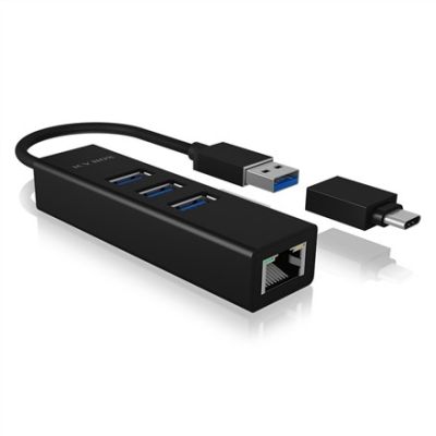 3. ICY BOX IB-HUB1419-LAN USB 3.2 Gen 1 (3.1 Gen 1) Type-A Black