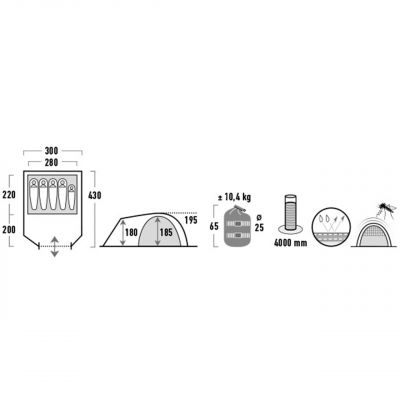 5. High Peak Samos 5 Tent Gray 11517
