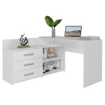 Corner desk + chest of drawers DANY 120x50xH76 white