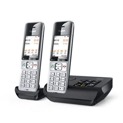 7. Gigaset COMFORT 500A duo analog/DECT telephone Caller Name and ID Black, Silver
