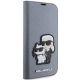 5. Karl Lagerfeld KLBKP14LSANKCPG iPhone 14 Pro 6.1" bookcase silver/silver Saffiano Karl & Choupette