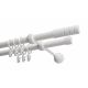Double Curtain Rod Ø 19 mm White 160 cm TECHNO with Rings KOWALSKI