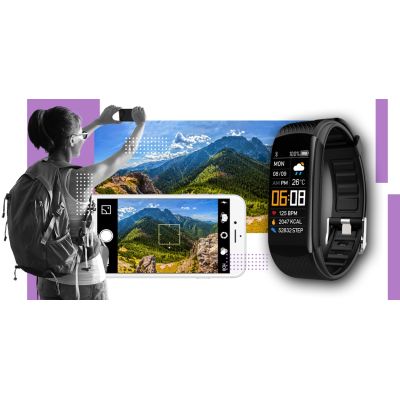 9. GIEWONT Smartwatch Black Light Purple 2 Straps GW200-8