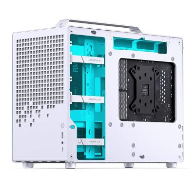 5. Jonsplus Z20 GEJP-023 Mesh PC Case, Mini Tower, Micro-ATX, with Carrying Handle - White