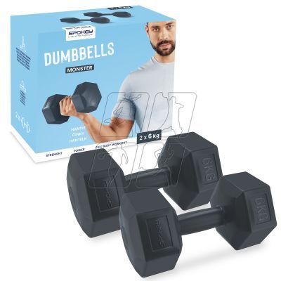 4. Spokey Monster dumbbells 2x 6 kg SPK-943623