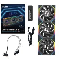 Lian Li UNI FAN SL Wireless LCD 120 Computer Case Fan 12 cm Black 3 pcs.