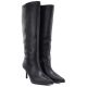 4. Women's leather boots with a high heel, insulated, black Big Star UU274497