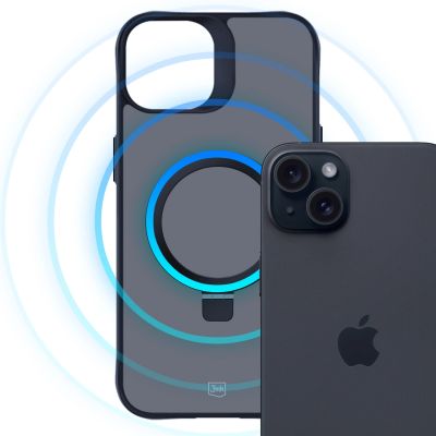 9. 3mk Smoke Case Mag&Stand for Apple iPhone 15 plus - black