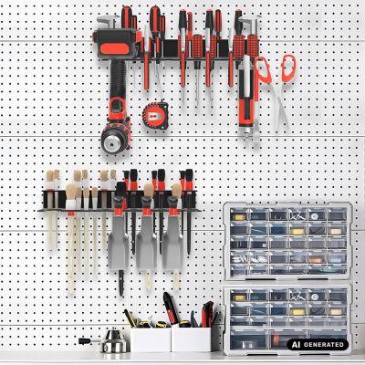 2. MACLEAN WALL ORGANIZER TOOL SHELF MACLEAN WALL ORGANIZER / TOOL SHELF, BLACK, DIMENSIONS 40X14.5X4.6CM, M