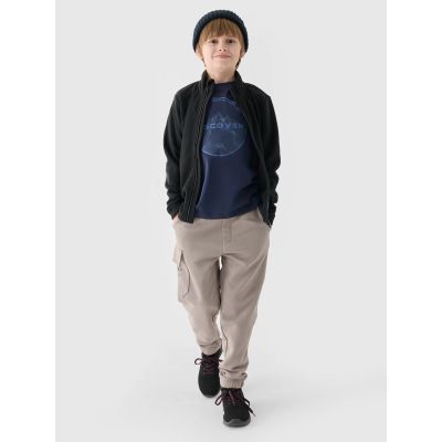 Regular fleece with stand-up collar for boys 4F Junior 4FJWMM00TFLEM245-20S