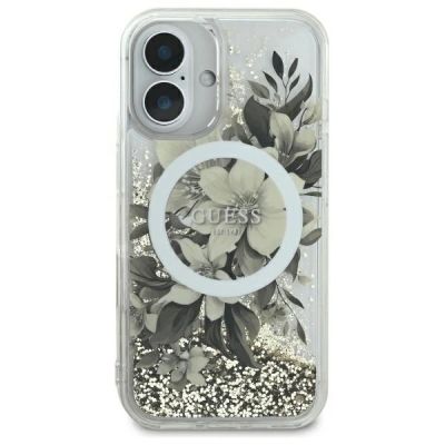 3. Guess Liquid Glitter Flower MagSafe case for iPhone 16 - beige