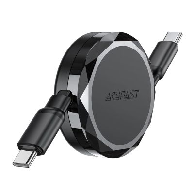 2. Acefast C13-03 USB-C - USB-C 60W Cable Retractable - Black