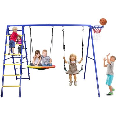 2. Frame swing stork's nest + swing + ladders + basket 271x180x185cm