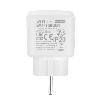 10. GREENBLUE REMOTE CONTROLLED WIFI SOCKET, ANDROID/IOS/ALEXA/GOOGLE HOME, TIMER, WATTMETER, MAX 16A/3840W GB735 W