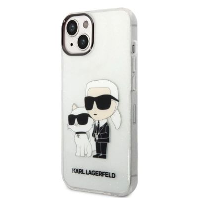 2. Karl Lagerfeld Glitter Karl&Choupette case for iPhone 14 Plus - transparent