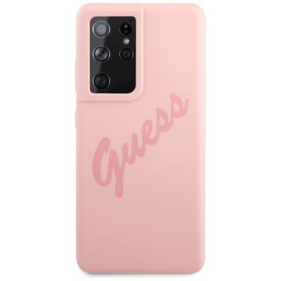 3. Guess GUHCS21LLSVSPI S21 Ultra G998 pink/pink hardcase Script Vintage