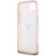 7. Guess IML Metal Glitter 4G Circle Triangle MagSafe case for iPhone 16e - pink