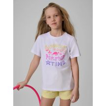 Girls' cotton T-shirt 4F 4FJRSS26TTSHF3913-10S